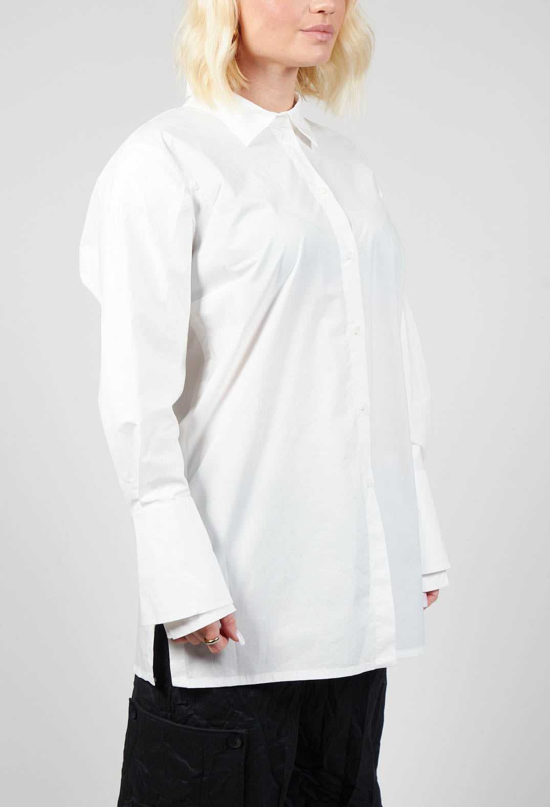 ladies off white long sleeve blouse