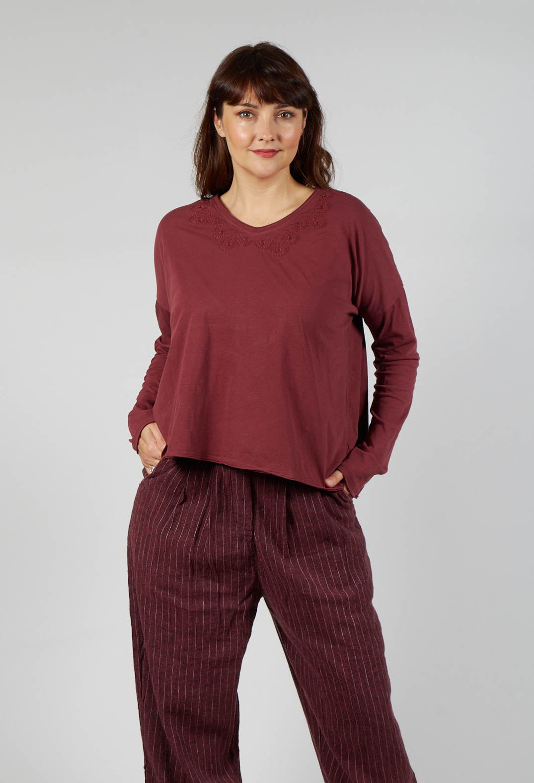 Gyrid Top in Burgundy