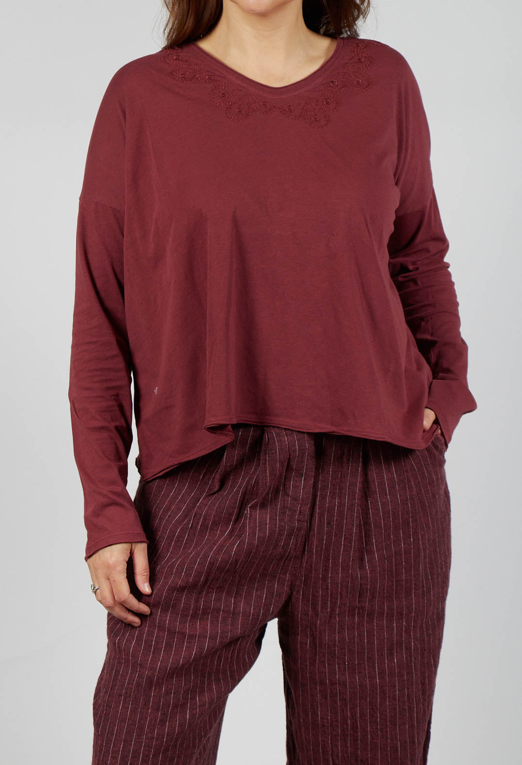 Gyrid Top in Burgundy