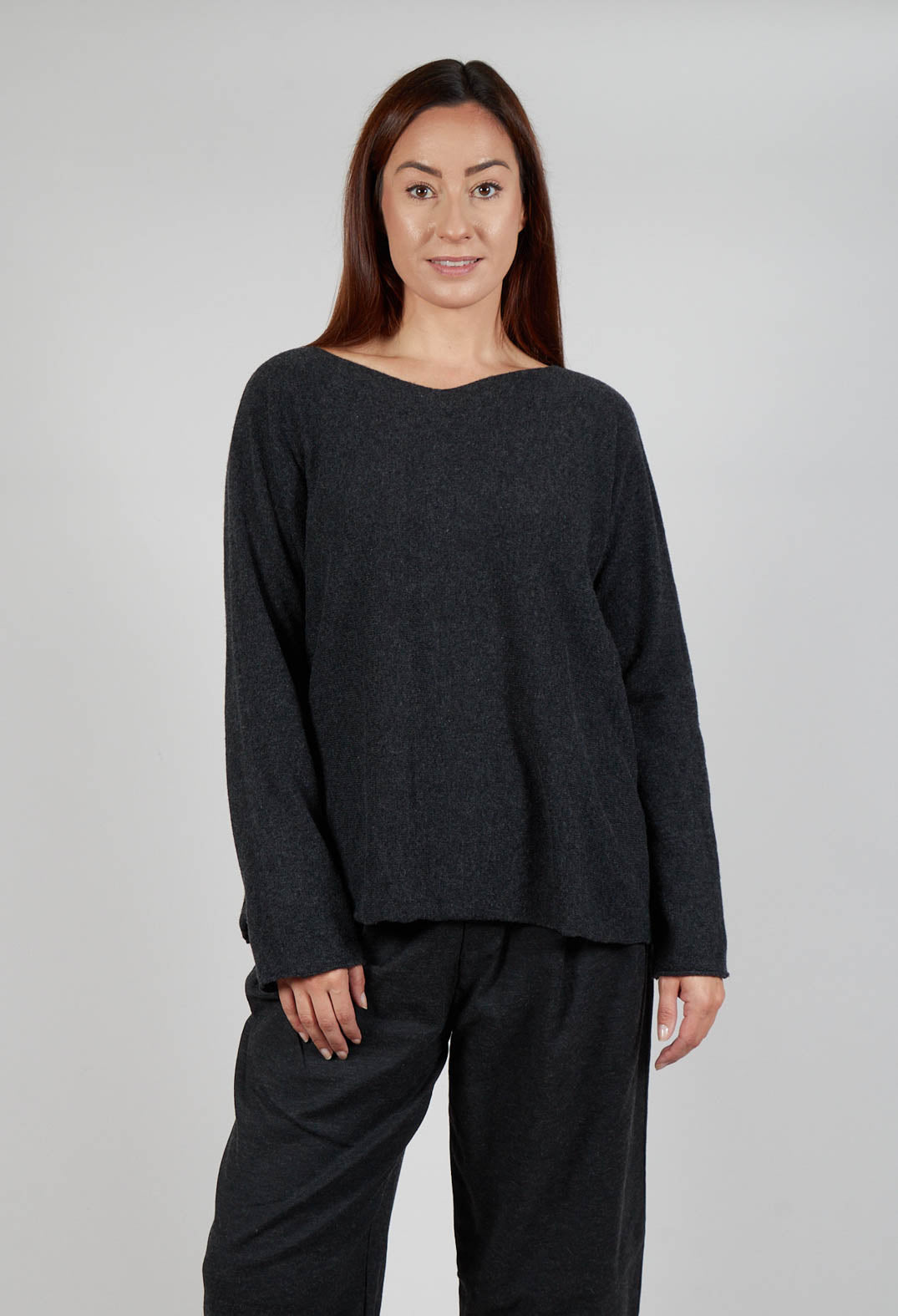 HK V Neck Oversized WS in Slate