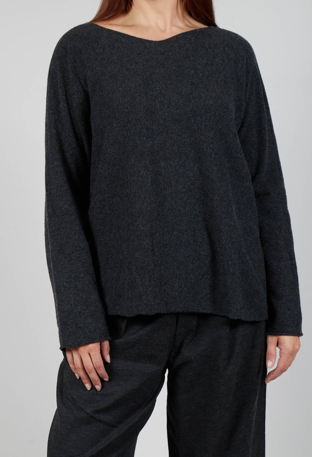 HK V Neck Oversized WS in Slate