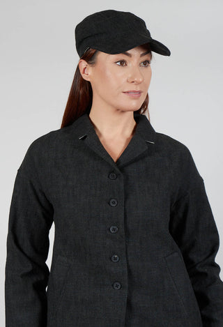 Hat Herringbone in Black