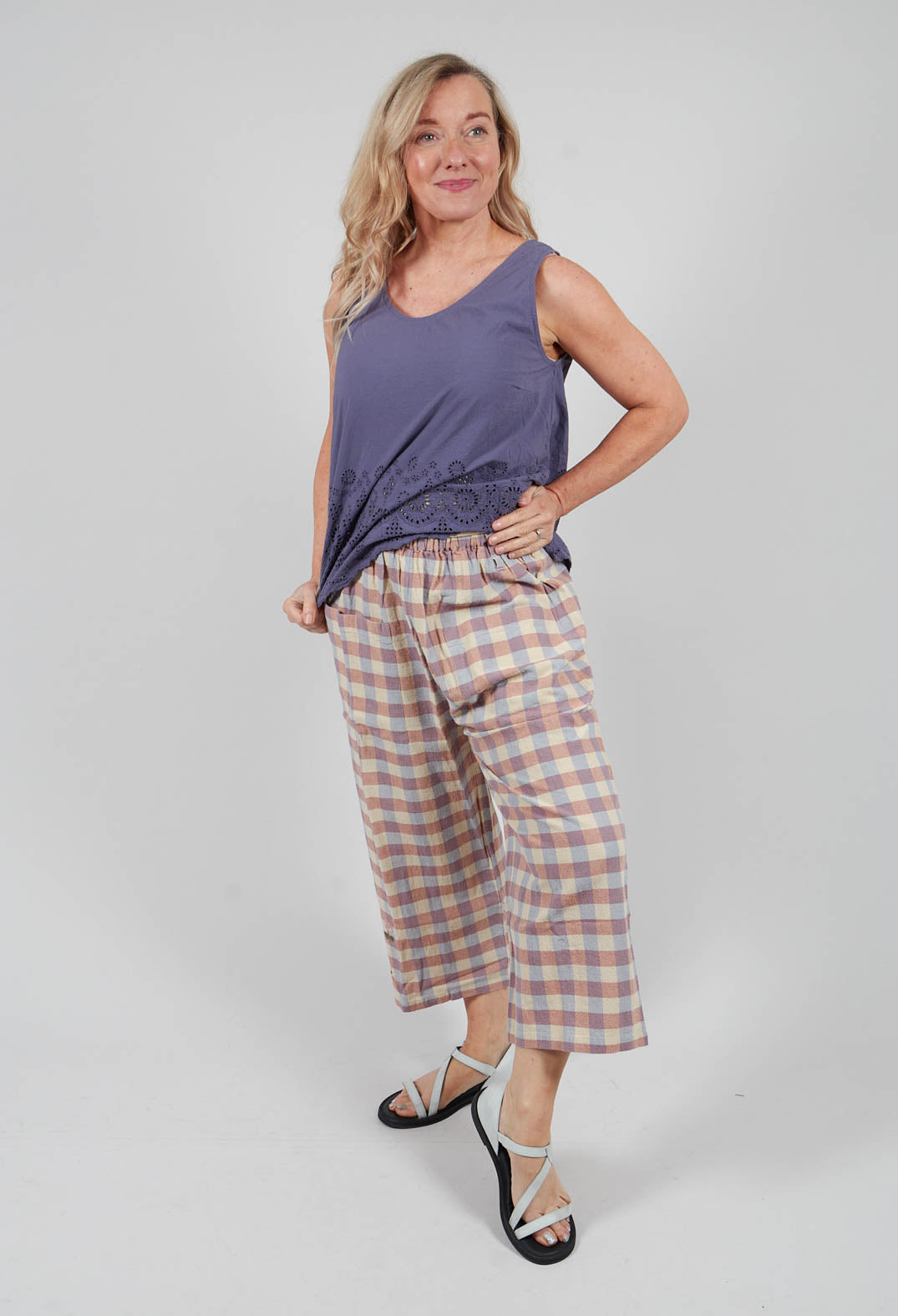 Henny Trousers in Checked Cotton