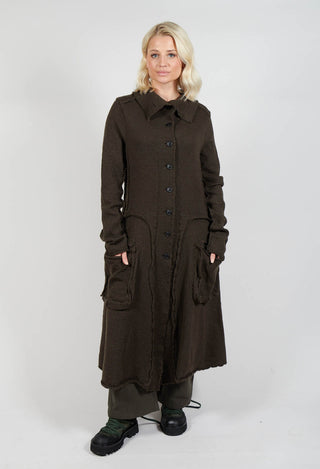 High Neck Coat with Feature Pockets in Jungle