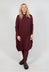 High Neck Crinkle Dress in Merlot