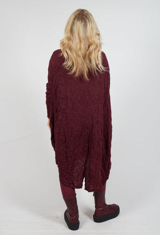 High Neck Crinkle Dress in Merlot