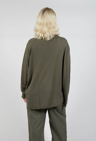 High Neck Top with Motif in Camp Jacquard