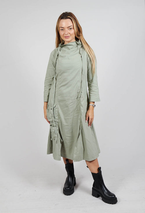 High Neck Utility Style Dress in Defender