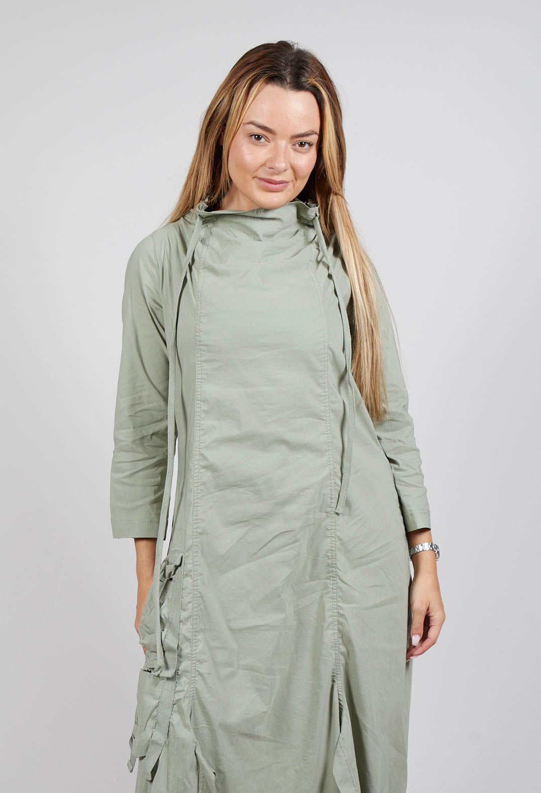 High Neck Utility Style Dress in Defender