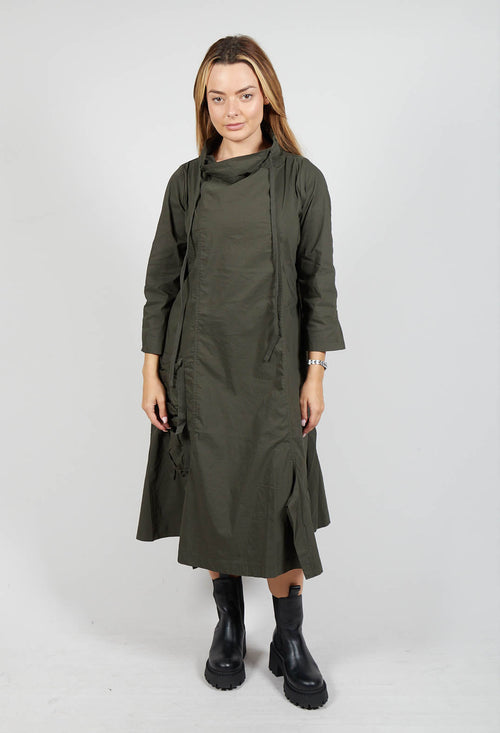 High Neck Utility Style Dress in Jungle