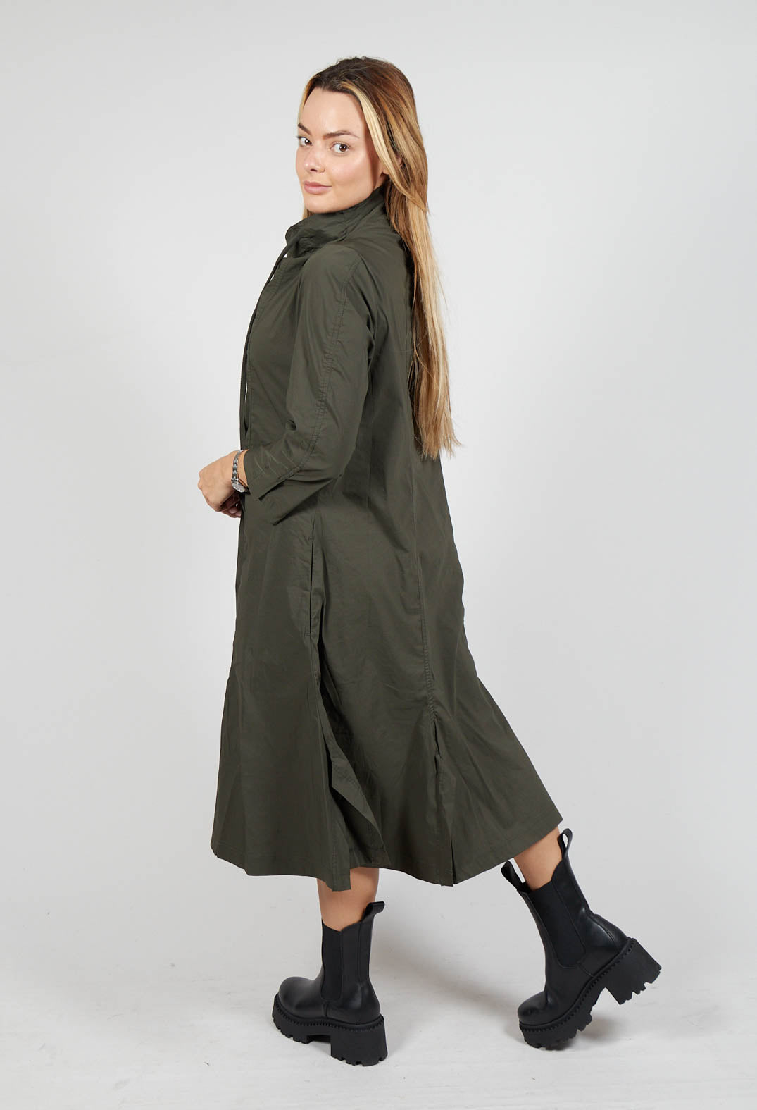 High Neck Utility Style Dress in Jungle