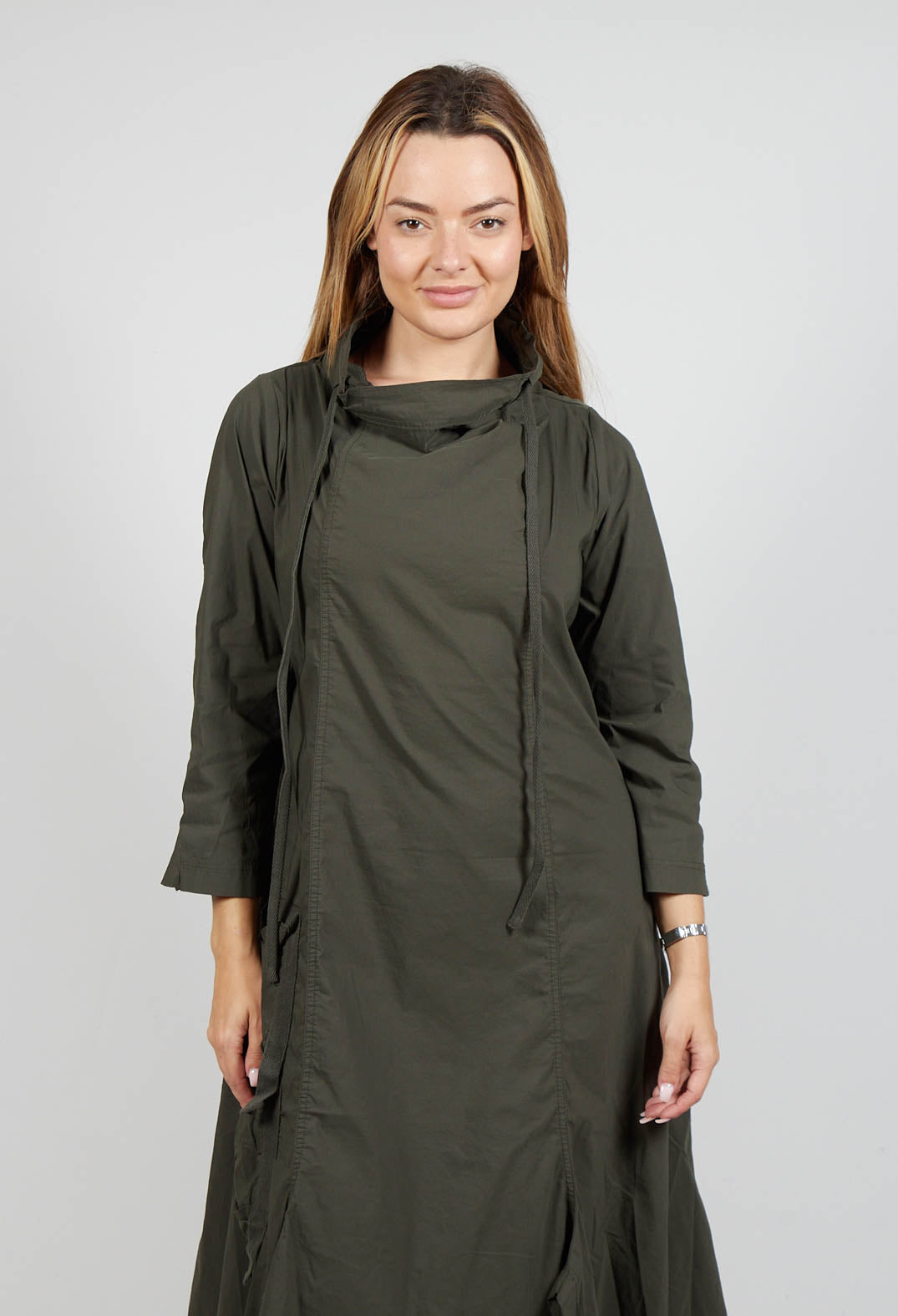 High Neck Utility Style Dress in Jungle