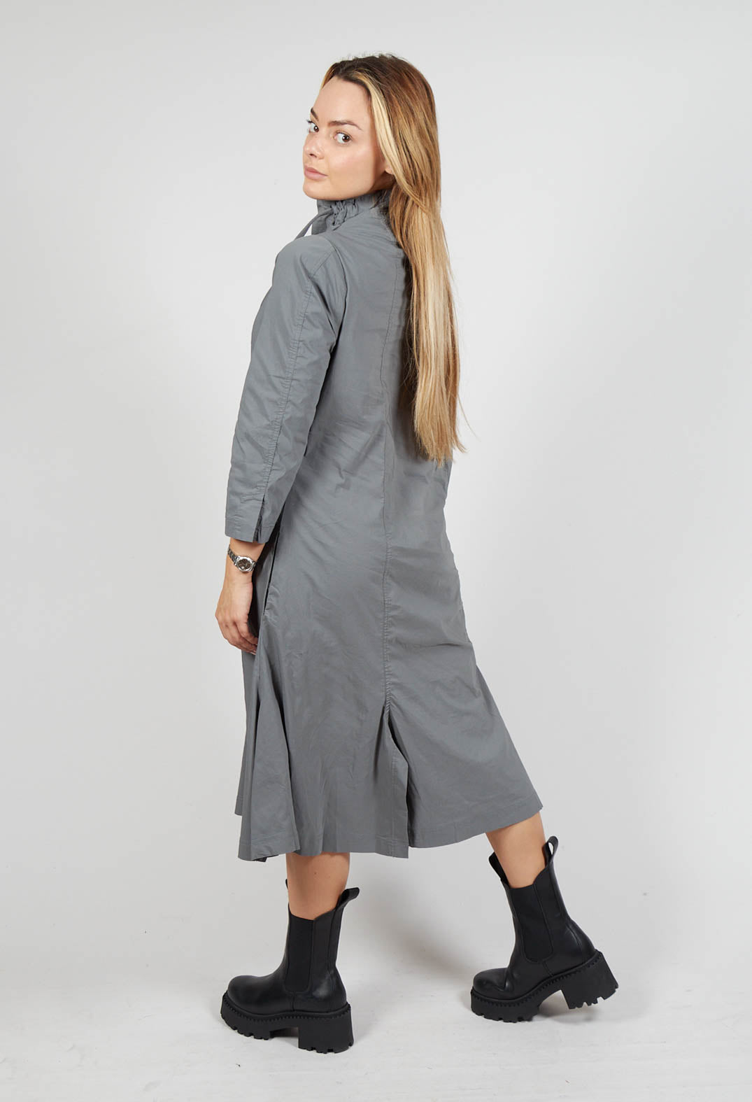 High Neck Utility Style Dress in Rock