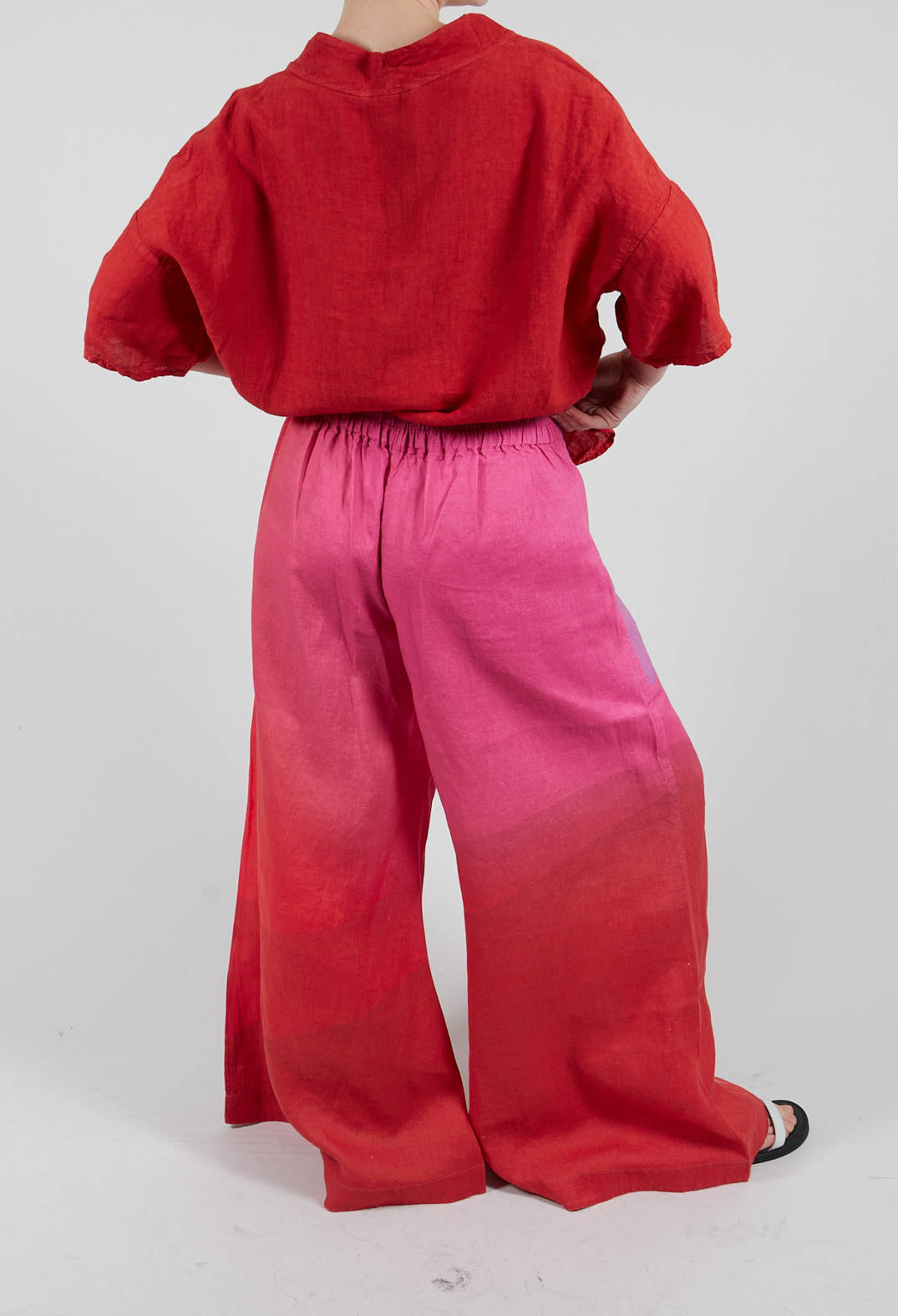 High-Waisted Maki Pants in Bright Red