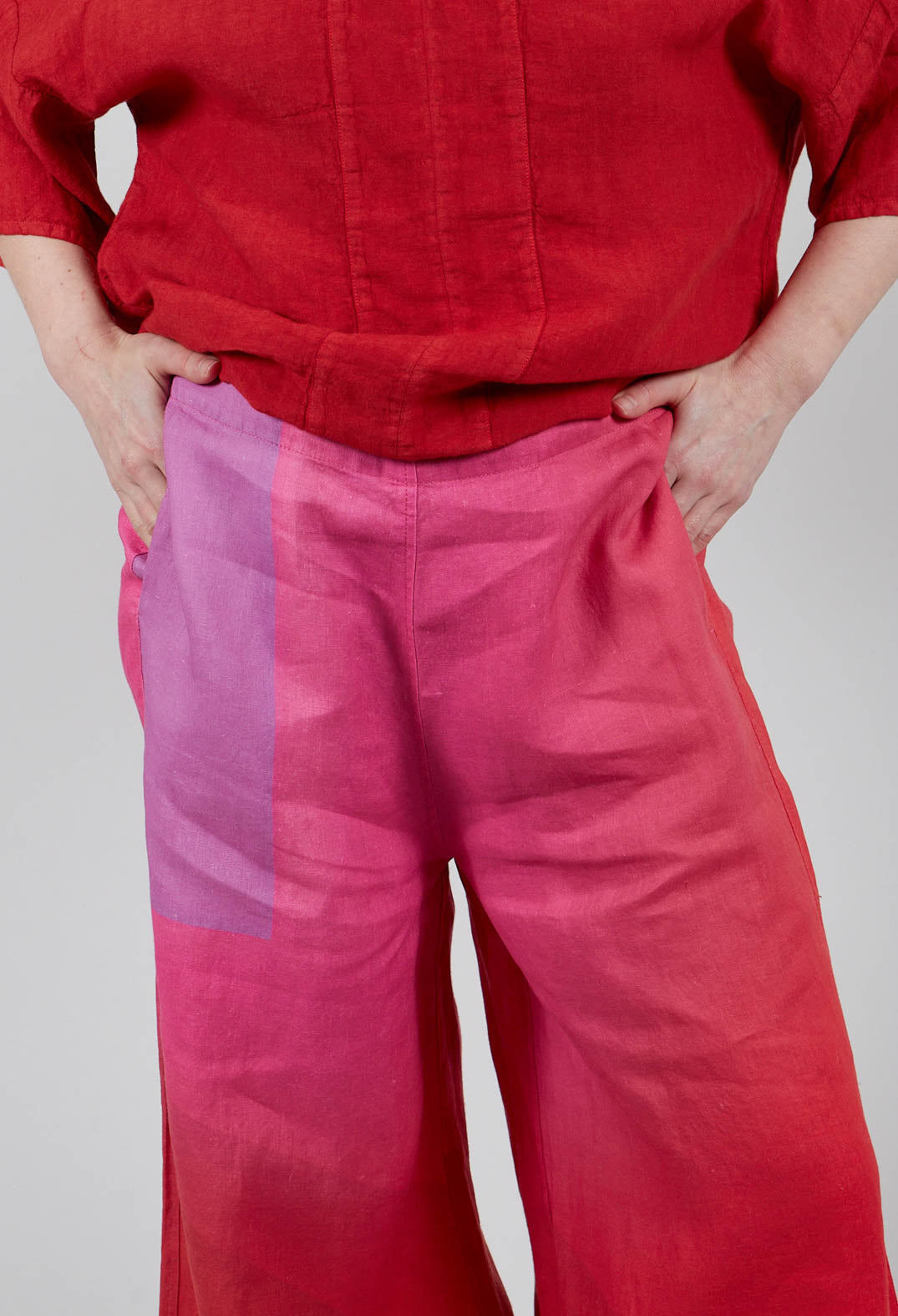 High-Waisted Maki Pants in Bright Red