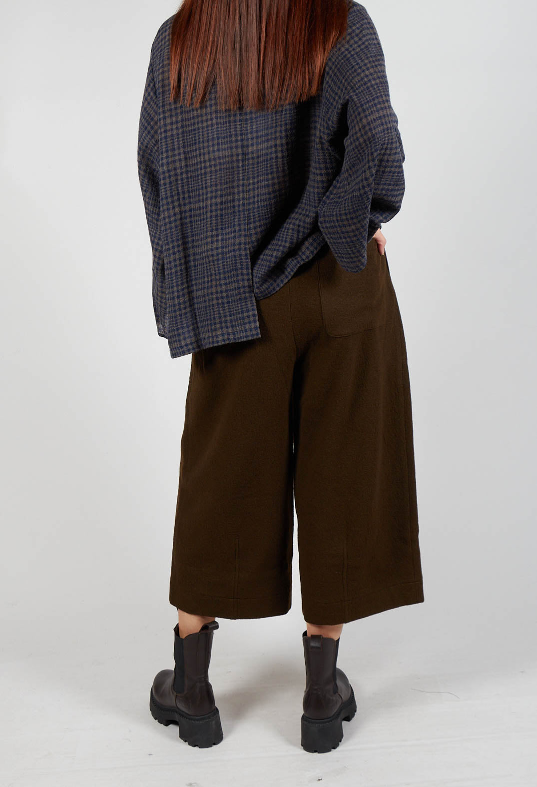 High Waisted Trousers in Brown