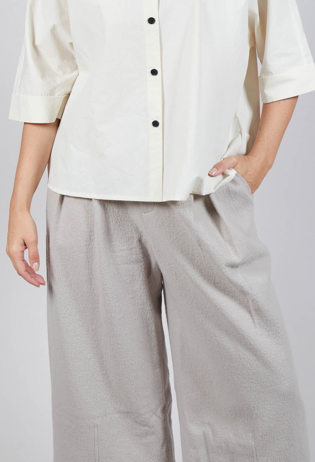 High Waisted Trousers in Cream