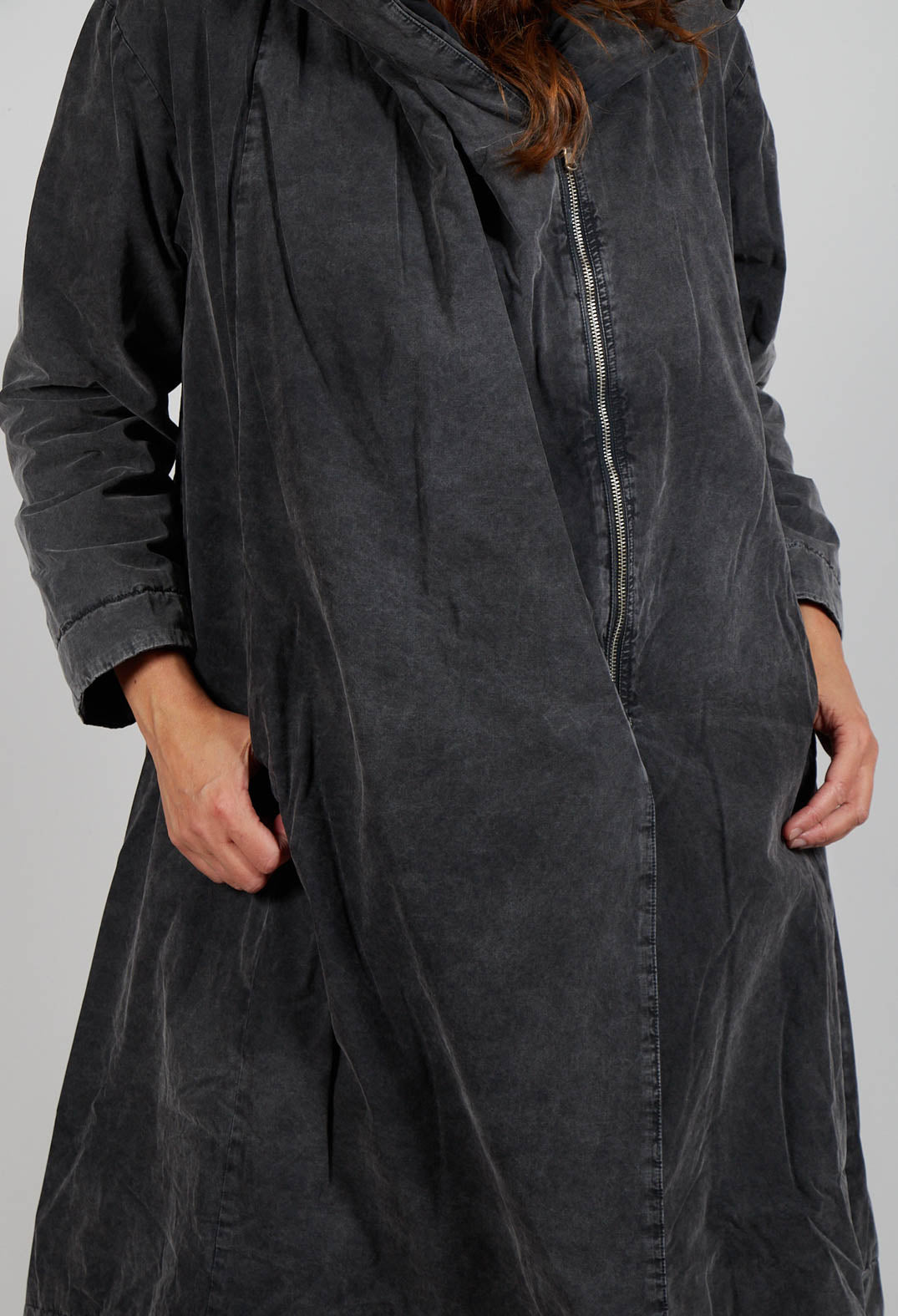 Hooded Jacket in Pewter