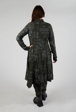 Hooded Jersey Coat in Jungle Shiny Print