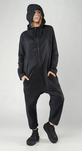 PRE-ORDER -  Hooded Jumpsuit in Galaxy Sparkle (Pictured in Black Sparkle)