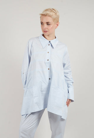 Horizontal Line Shirt in Ice Blue