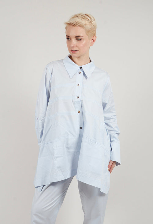 Horizontal Line Shirt in Ice Blue