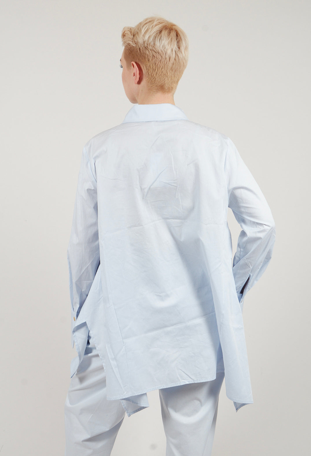 Horizontal Line Shirt in Ice Blue