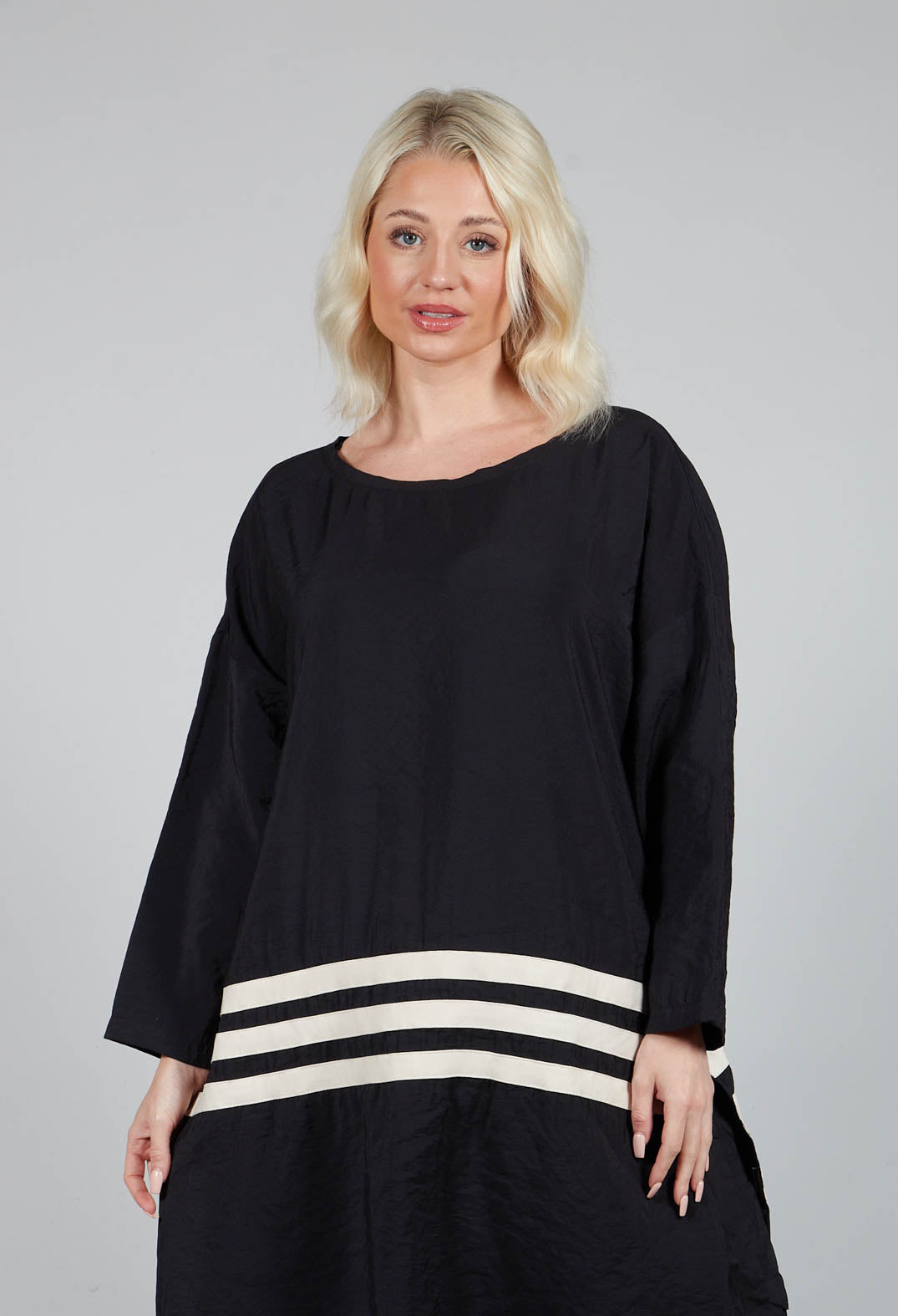 Horizontal Stripe Dress in Black