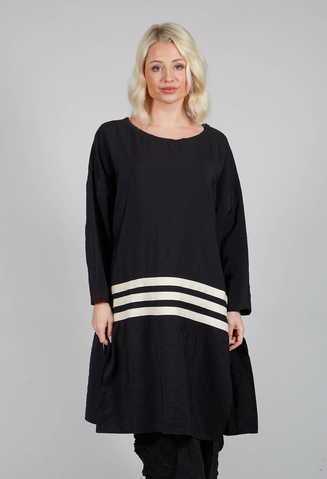 Horizontal Stripe Dress in Black