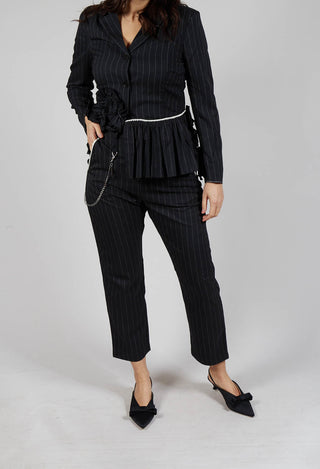 Hyper Trousers in Black Pinstripe