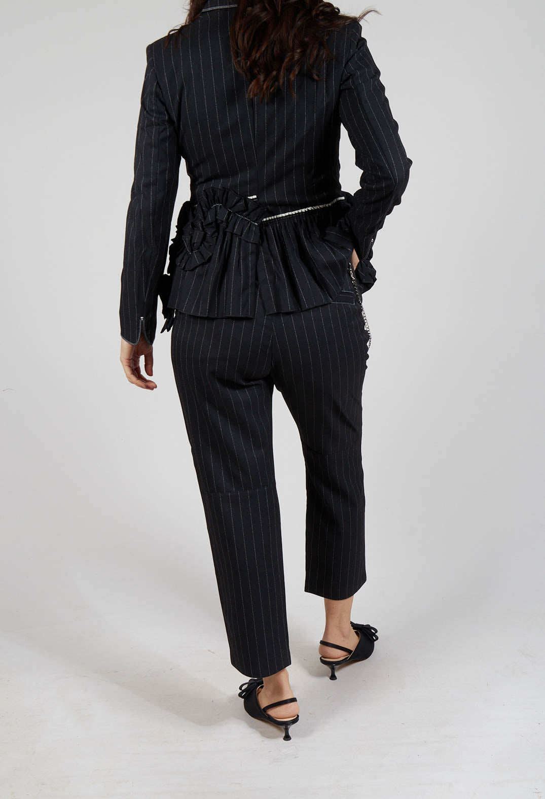 Hyper Trousers in Black Pinstripe