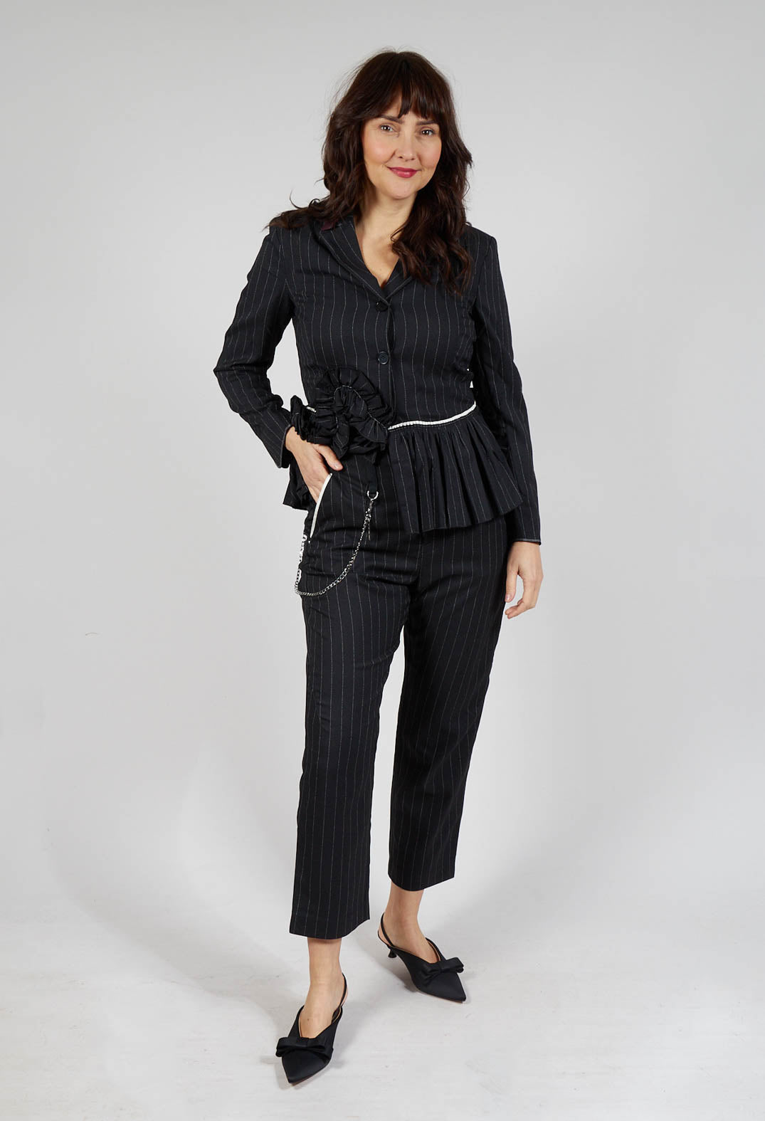 Hyper Trousers in Black Pinstripe