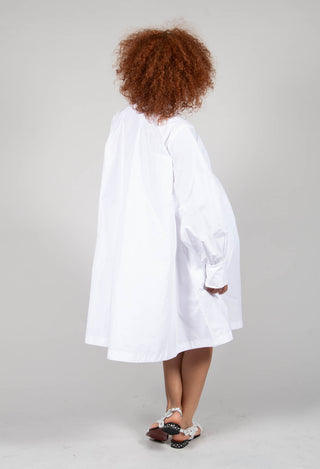 Smock Shirt Dress in White