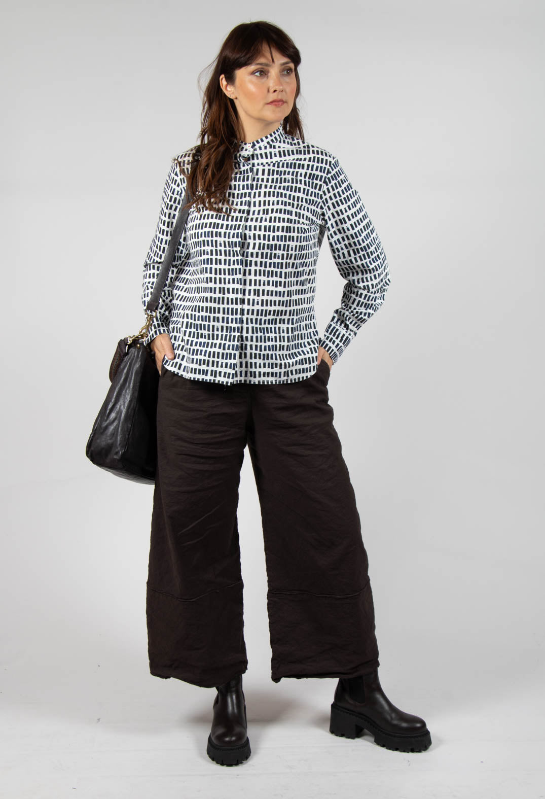 Wide Leg Trousers in Ebano