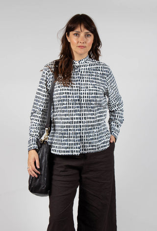 Cikita Print Shirt in Navy Sticks