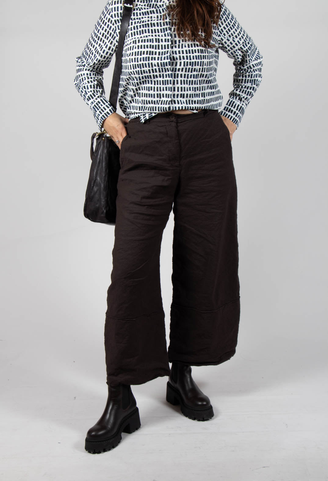 Wide Leg Trousers in Ebano