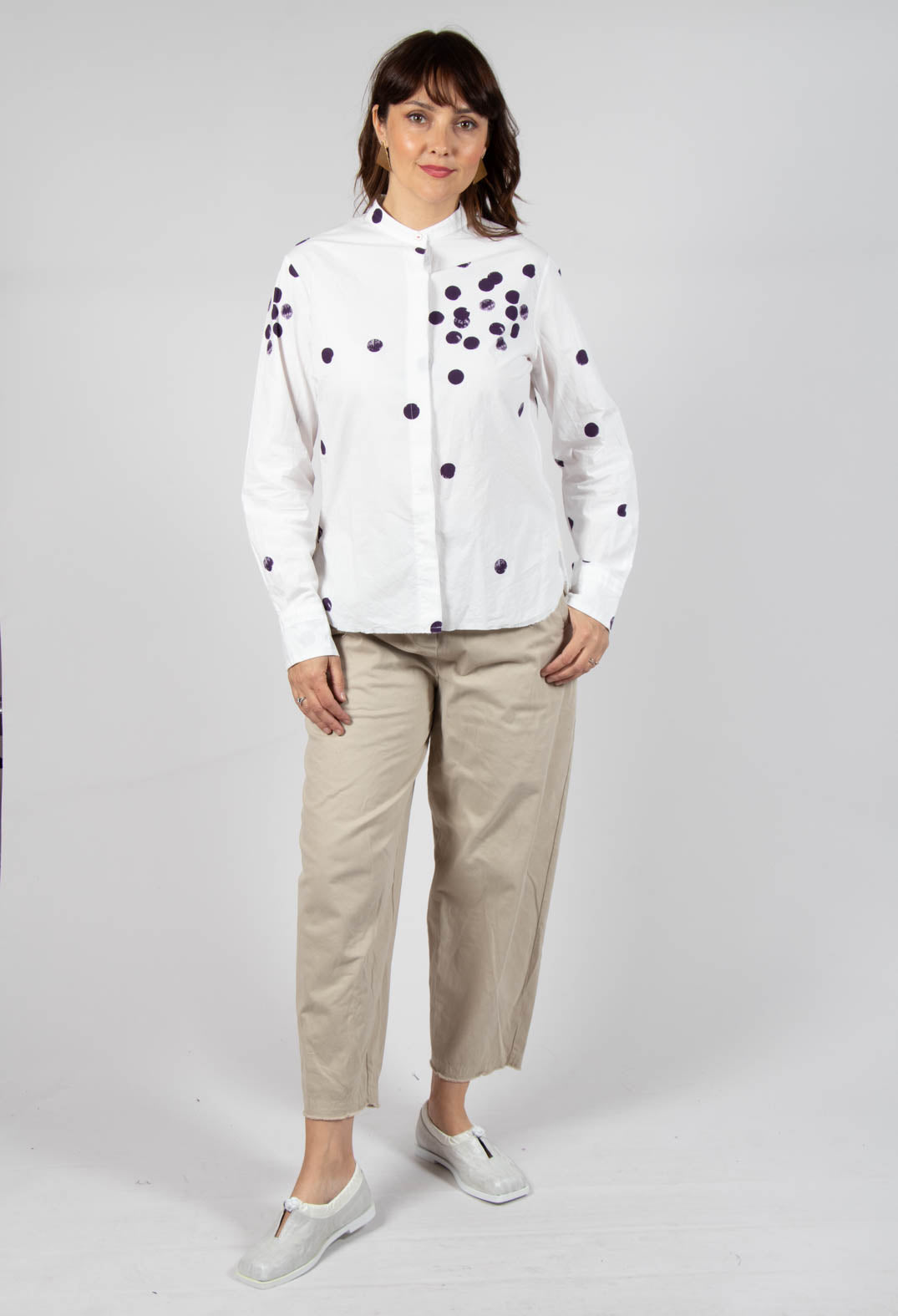 Cikita Print Shirt in Plum Dots