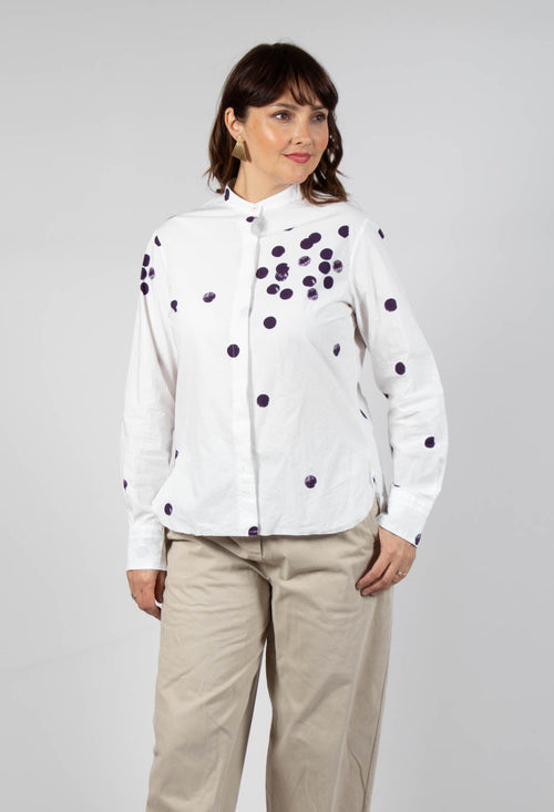 Cikita Print Shirt in Plum Dots