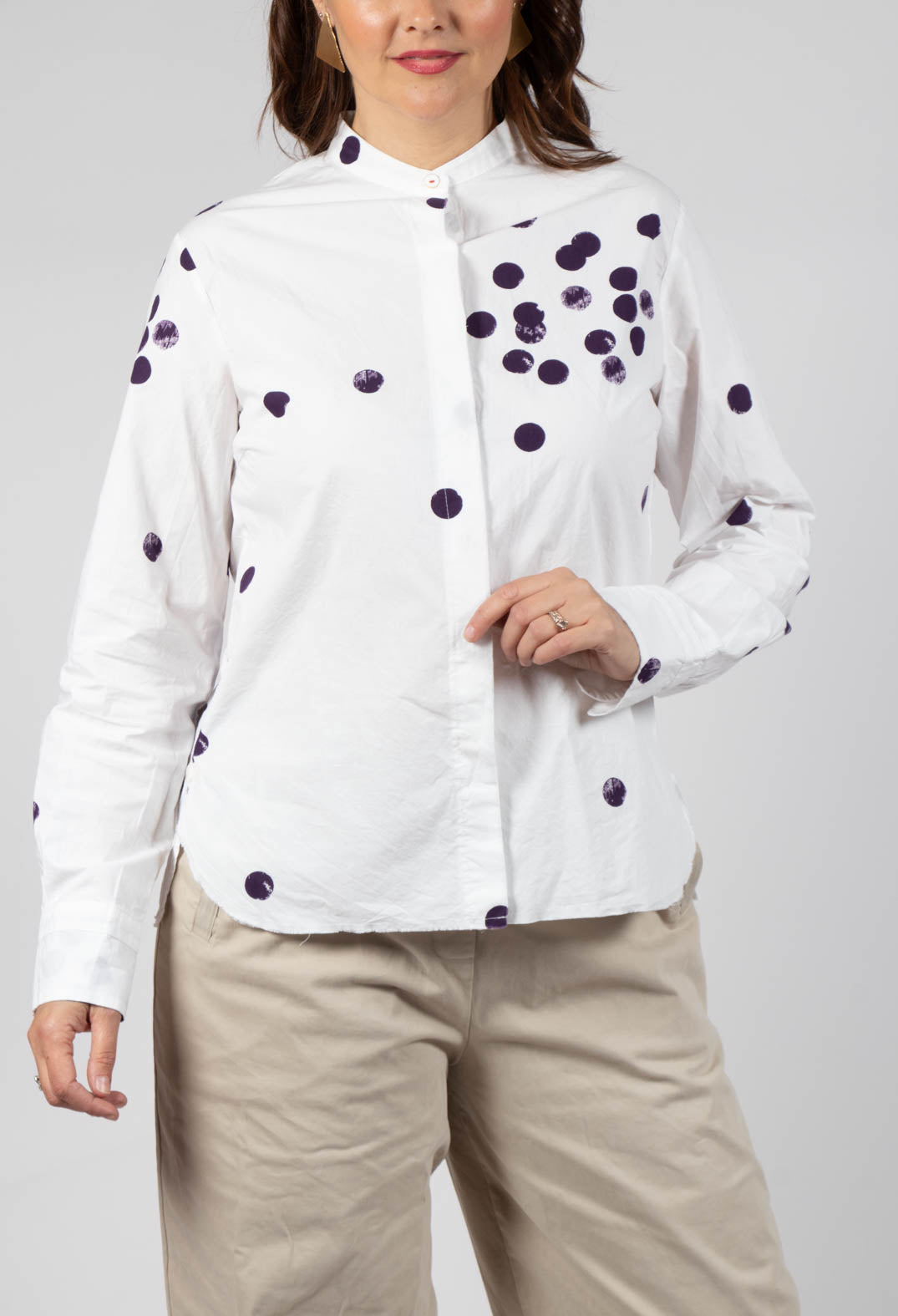 Cikita Print Shirt in Plum Dots