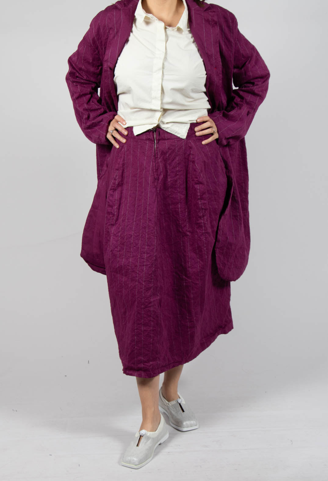 Jleana Skirt in Mulberry Stripe