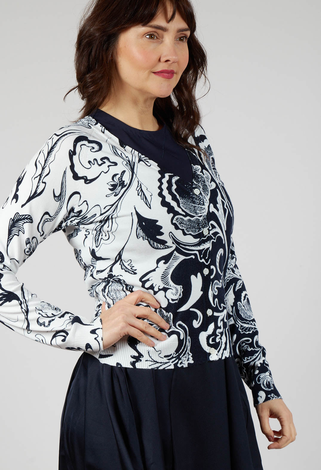 Include Cardigan in Floral Navy