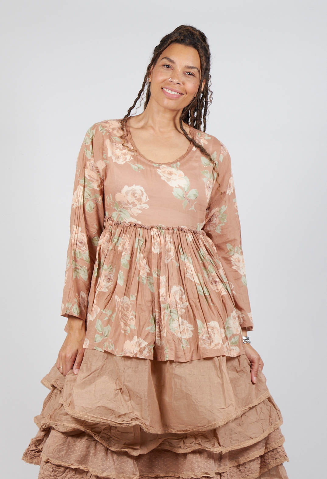 Jacinthe Top in Voile Fleur Macaron