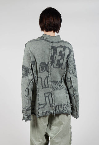 Jacket Style Cardigan in Defender Jacquard