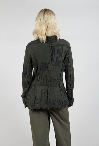 Jacket Style Cardigan in Jungle Jacquard