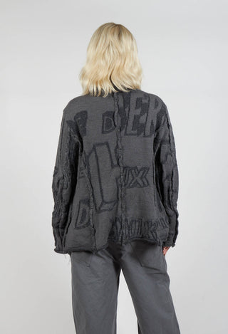 Jacket Style Cardigan in Rock Jacquard