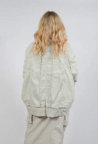 Jacket with Bleached Stitching in Eraser