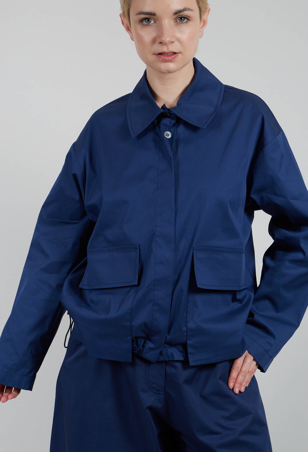 Jacket with Pockets in Azure Blue