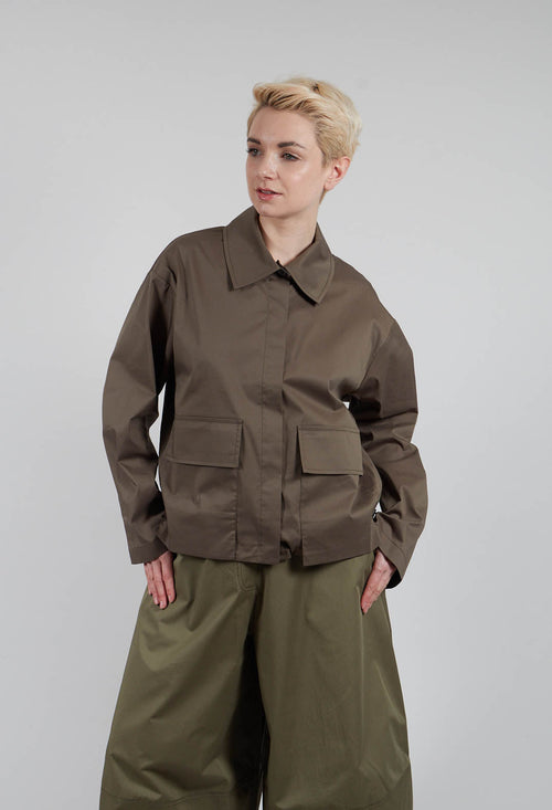 Jacket with Pockets in Dark Khaki