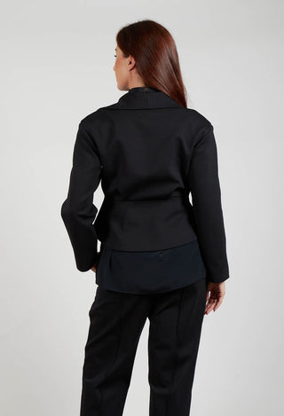 Jacket with Wrap Over Front in Nero