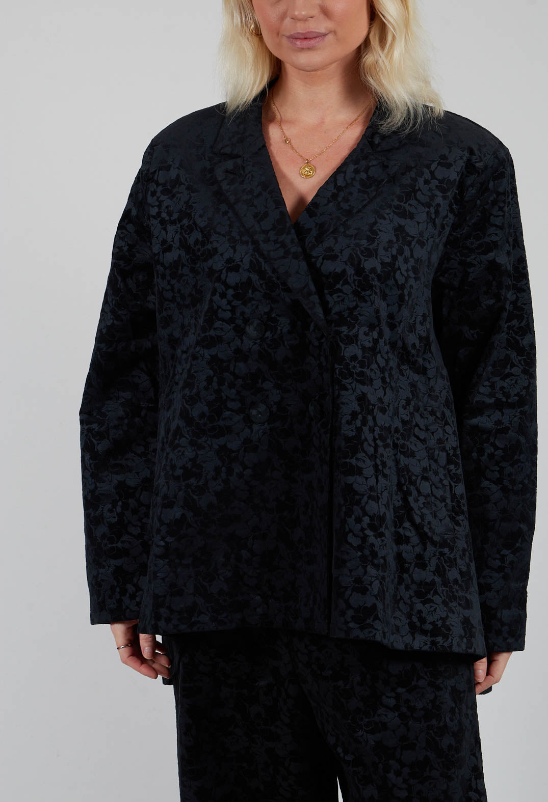 Jacquard Blazer in Black